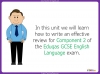 Eduqas GCSE English Language - Writing a Review Teaching Resources (slide 3/66)